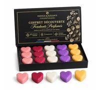 ESSENCE & ÉLÈGANCE - 15 Fondants Parfumés pour Brûleur - Cire de Colza Végétale - 5 Senteurs : Pêche, Fruits Rouges, Fleur de Coton, Patchouli et Jardin Floral - Fabrication Artisanale Française -