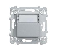 Essensya Poussoir inverseur porte-etiquette 10+1F Titane - HAGER WE025T