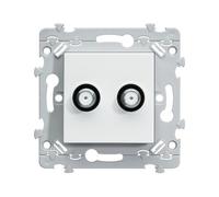 Essensya Prise TV double type F pour reseaux câbles - HAGER WE258