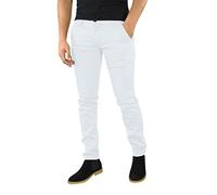 Essentials Pantalon chino de travail pour homme, coupe ajustée, infroissable, devant plat, élastique, confortable, confortable, classique, léger, confortable et respirant, blanc, XXL