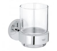 Essentials Verre en cristal avec support, Chrome (40447001)