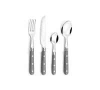 PRADEL ESSENTIEL - Ménagère 24 couverts de table pour 6 personnes - Bistro-Club - Acier inoxydable 18/0, Finition Standard - Gris