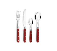 PRADEL ESSENTIEL - Ménagère 24 couverts de table pour 6 personnes - Bistro-Club - Acier inoxydable 18/0, Finition Standard - Gris