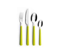 PRADEL ESSENTIEL - Ménagère 24 couverts de table pour 6 personnes - Tonic - Acier inoxydable 18/0, Finition Standard - Vert Anis