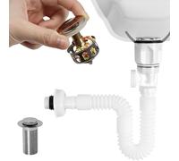 Esshogo Égouttoir De Bonde De Lavabo, Universel Syphon Evier Cuisine | Réglable Souple, Tuyau Flexible D'Évacuation, Evacuation lavabo Convient pour Salle de Bain, Extensible De 230-800 mm