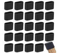 Esshogo Lot de 24 Capuchons de Chaise en Silicone 20 x 40 mm | Protection pour pieds de chaise, Capuchons ovales pour chaises de jardin, housses de pieds de chaise en PVC