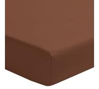 ESSIX - Drap Housse uni en Percale de Coton, Bonnet de 30cm, PREMIÈRE - 90 x 200 cm - Espresso - 80 Fils/cm² - Percale de Coton - Bonnet 30 cm - Entretien Facile