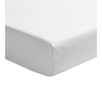 ESSIX, Drap Housse uni en Percale de Coton, Bonnet de 35cm, PREMIÈRE, 140 x 200 cm, Blanc