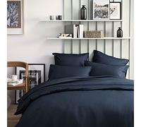 Essix Housse de Couette Unie en Satin de Coton, Grand Hotel, 260x240cm, Bleu Marine