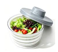Essoreuse à salade électrique, 4 L, sans fil, USB, déshydrateur pour fruits et légumes, séchoir à salade de grande capacité, mélangeur électrique à drainage rapide, blanc