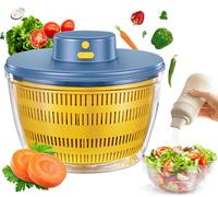 Essoreuse à Salade Electrique, 4L Grande Electrique Panier a Salade | Professionnelle Essoreuse Salade sans Fil, avec Couvercle et saladier, pour Laver et sèche les Fruits, Laitue - sans BPA