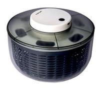 Essoreuse à salade électrique MASTRAD F31087 26 cm 6 L arrêt auto Dôme moteur blanc, cuve transparente, panier et couvercle perforés noir/foncé