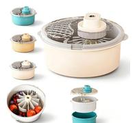Essoreuse à salade électrique multifonction avec base antidérapante, nettoyeur de fruits et légumes pour la préparation de la cuisine pour les feuilles de salade, les herbes et les fruits, A