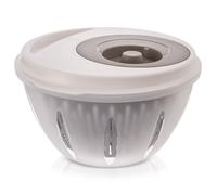 Essoreuse à salade manuelle - ORION - ELA - 26x25,5x14,5 cm - Capacité 4,5 l - Transparente - Beige - Blanche