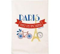Essuie main paris vélo en coton décoré BLANC G