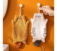 Essuie-mains de cuisine super doux, essuie-mains en forme de chat mignon, à suspendre, absorbant et durable