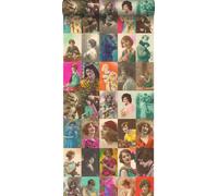 ESTAhome papier peint intissé XXL cartes postales vintage multicolore 50 x 900 cm