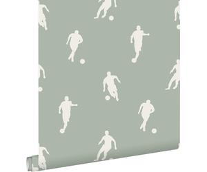 ESTAhome Papier peint joueur de foot vert menthe - 139505 - 0.53 x 10.05 m