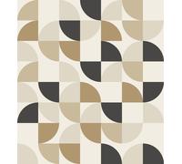 ESTAhome papier peint panoramique formes géométriques beige et noir 250 x 279 cm