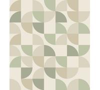 ESTAhome papier peint panoramique formes géométriques beige et vert 250 x 279 cm