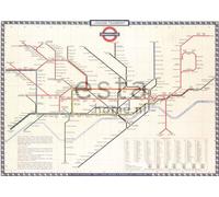 ESTAhome papier peint panoramique Plan du metro de Londres beige, rouge et bleu 279 x 279 cm