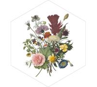 ESTAhome sticker mural bouquet vert, rose et jaune 70 x 81 cm