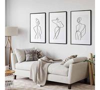 Estampes d'art mural minimaliste représentant des dessins au trait abstraits de corps féminins, pour la décoration intérieure (50 x 70 cm)