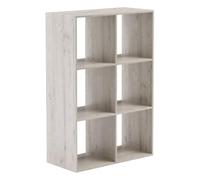 ESTANTE DE MADERA DE 6 CAJAS EN COLOR GRIS
