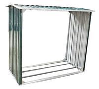 ESTEXO Abri à bois de chauffage - 172 x 91 x 154 cm - Étagère en métal - Étagère à bois de chauffage - Toit pointu - Vert