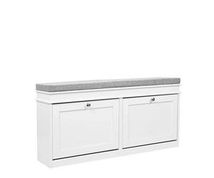 Estha 11 - Armoire à chaussures Blanc/Gris