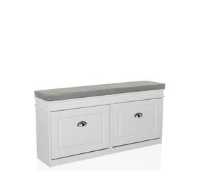 ESTHA I - Armoire à chaussures Blanc/Gris