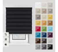 Estika Store Double avec perçage 150 x 150 cm Couleur Noir Store enroulement Montage Plafond Mur intérieur Porte