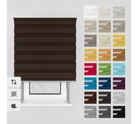 Estika Store Double avec perçage 70 x 150 cm Couleur Marron Store enroulement Montage Plafond Mur intérieur Porte
