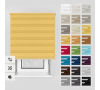 Estika Store Double avec perçage 80 x 150 cm Couleur Ensoleillé Store enroulement Montage Plafond Mur intérieur Porte