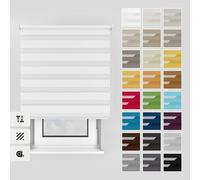 Estika Store Double avec perçage 95 x 150 cm Couleur Blanc Store enroulement Montage Plafond Mur intérieur Porte