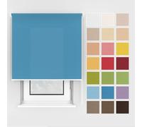 Estika Store Enrouleur avec perçage - 105 x 150 cm - Lagon Bleu, pour Montage au Plafond et au Mur, 25 Couleurs, adapté à l’intérieur, Protection visuelle pour fenêtres et Portes de Balcon.