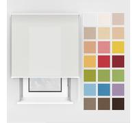 Estika Store Enrouleur avec perçage - 130 x 220 cm - Blanc, pour Montage au Plafond et au Mur, 25 Couleurs, adapté à l’intérieur, Protection visuelle pour fenêtres et Portes de Balcon.