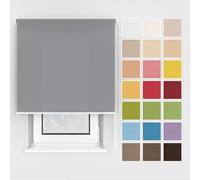 Estika Store Enrouleur avec perçage - 130 x 220 cm - Gris 2, pour Montage au Plafond et au Mur, 25 Couleurs, adapté à l’intérieur, Protection visuelle pour fenêtres et Portes de Balcon.