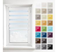 Estika Store Enrouleur Jour Nuit sur Mesure, Montage Rapide 2 en 1 - Klemmfix (par Serrage), Fixation Murale ou au Plafond - 27 Couleurs au Choix - Largeur 30 à 129 cm - Store intérieur sans percer