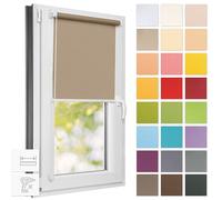Estika Store Enrouleur sans percage - Beige foncé - 150 x 120 cm - Bloque 50-60% de la Lumière, Stores intérieurs pour Porte ou Fenetre