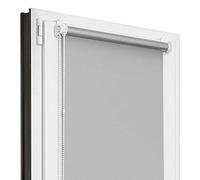 Estika Store occultant Thermique sans percage - Gris - 150 x 120 cm - Store Enrouleur sans percage, Stores intérieurs pour Porte ou Fenetre, Protection Thermique