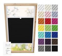 Estika Store plissé pour fenêtre de Toit avec perçage pour fenêtres Fakro - Modèle: 114/118 Couleur du Tissu: Noir - Stores plissés pour fenêtres intérieures