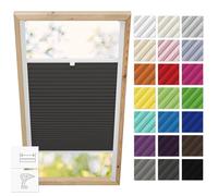 Estika Store plissé pour fenêtre de Toit avec perçage pour fenêtres Fakro - Modèle: 114/118 Couleur du Tissu: Anthracite - Stores plissés pour fenêtres intérieures
