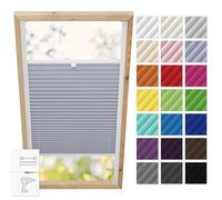 Estika Store plissé pour fenêtre de Toit avec perçage pour fenêtres Velux - Modèle: M04 - Couleur du Tissu: Gris-Violet - Store intérieur plissé pour Les fenêtres de Toit