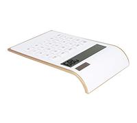 Estink Calculatrice Bureau Double Alimentation Solaire et Batterie avec Écran LCD Calculatrice Mince et Portable pour Scolaire Bureau Famille 114x190x37mm (Blanc)