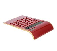Estink Calculatrice Bureau Double Alimentation Solaire et Batterie avec Écran LCD Calculatrice Mince et Portable pour Scolaire Bureau Famille 114x190x37mm (Rouge)
