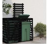 ESTINK Extension d'abri de poubelle sur roulettes noir bois massif pin 85433