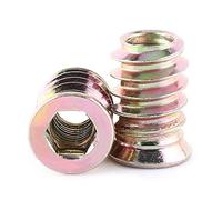 Estink Lot de 20 Écrous Hexagonaux M6 en Acier au Carbone Zingué, 17mm, Filetés pour Meubles en Bois