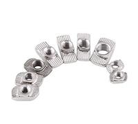 Estink Lot de 50 Écrous en T, Acier au Carbone M4x10x6, Écrous à Tête de Marteau Coulissant pour Profilé en Aluminium, Norme Européenne