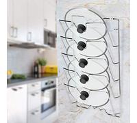 Estink Porte-couvercles de casseroles Accroche Couvercles de Casseroles Mural 5 Places Vertical Support de Couvercles Casseroles en Métal Range Couvercle pour Poêle avec